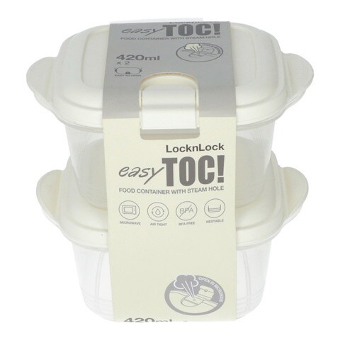 Lock &amp; Lock TOC Food Container With Steam Hole 420 ml 2 pcs