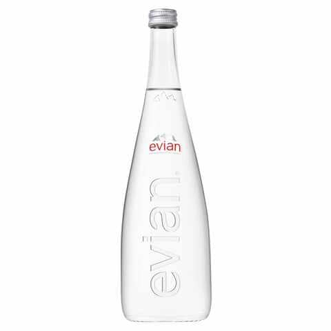 evian Natural Mineral Water 750ml Glass