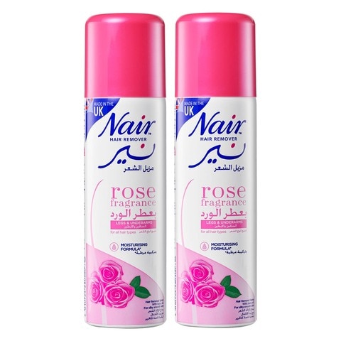 اشتري Nair Rose Hair Removal Spray Clear 200ml Pack of 2 في الامارات