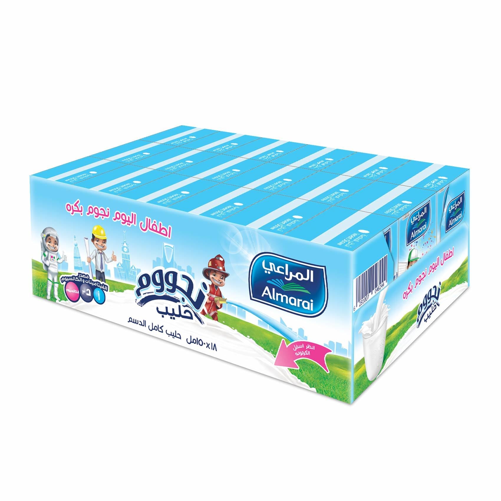 buy almarai long life full fat nijoom plain milk 150 ml x 18 pieces online shop fresh food on carrefour saudi arabia