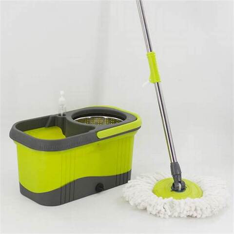 Microfiber Mopping System, Dual Mop Bucket