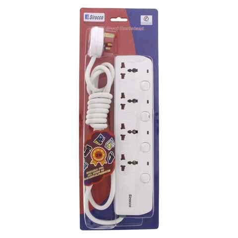 Sirocco 4-Way Extension Socket UK904S White 2m