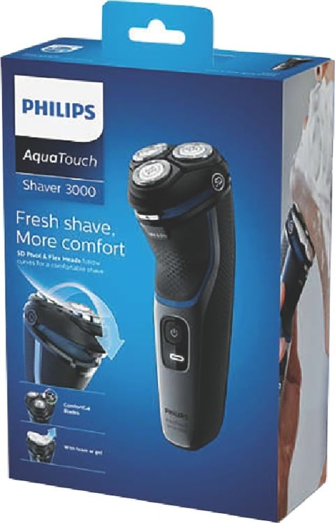 Philips Series 3000 Wet &amp; Dry Shaver, Black, S312251