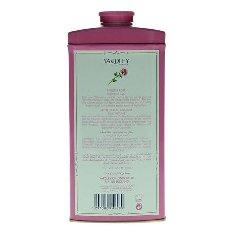 Yardley London English Rose Perfumed Talcum Powder White 125g
