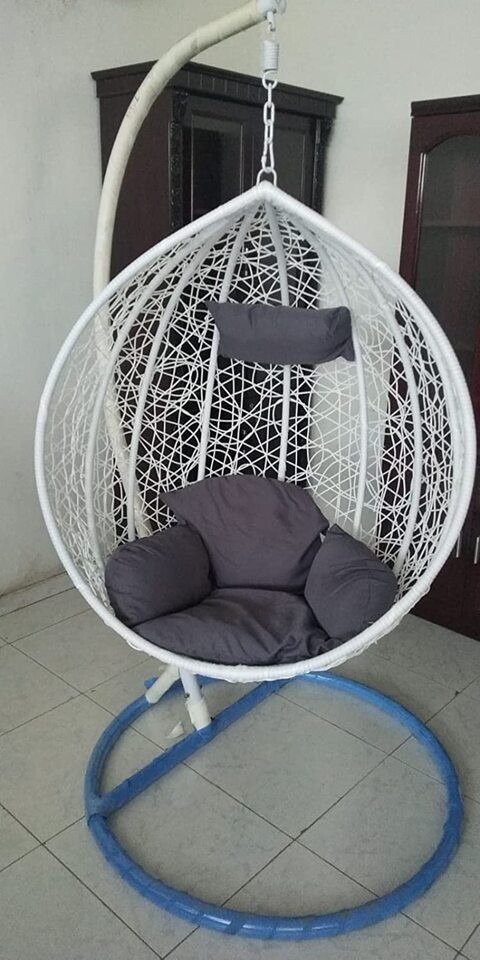 White hanging outlet egg chair