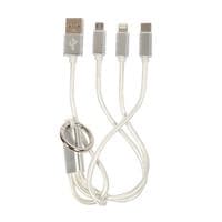 My choice 3-in-1 Lightning Data Sync Charging Fabric Cable White